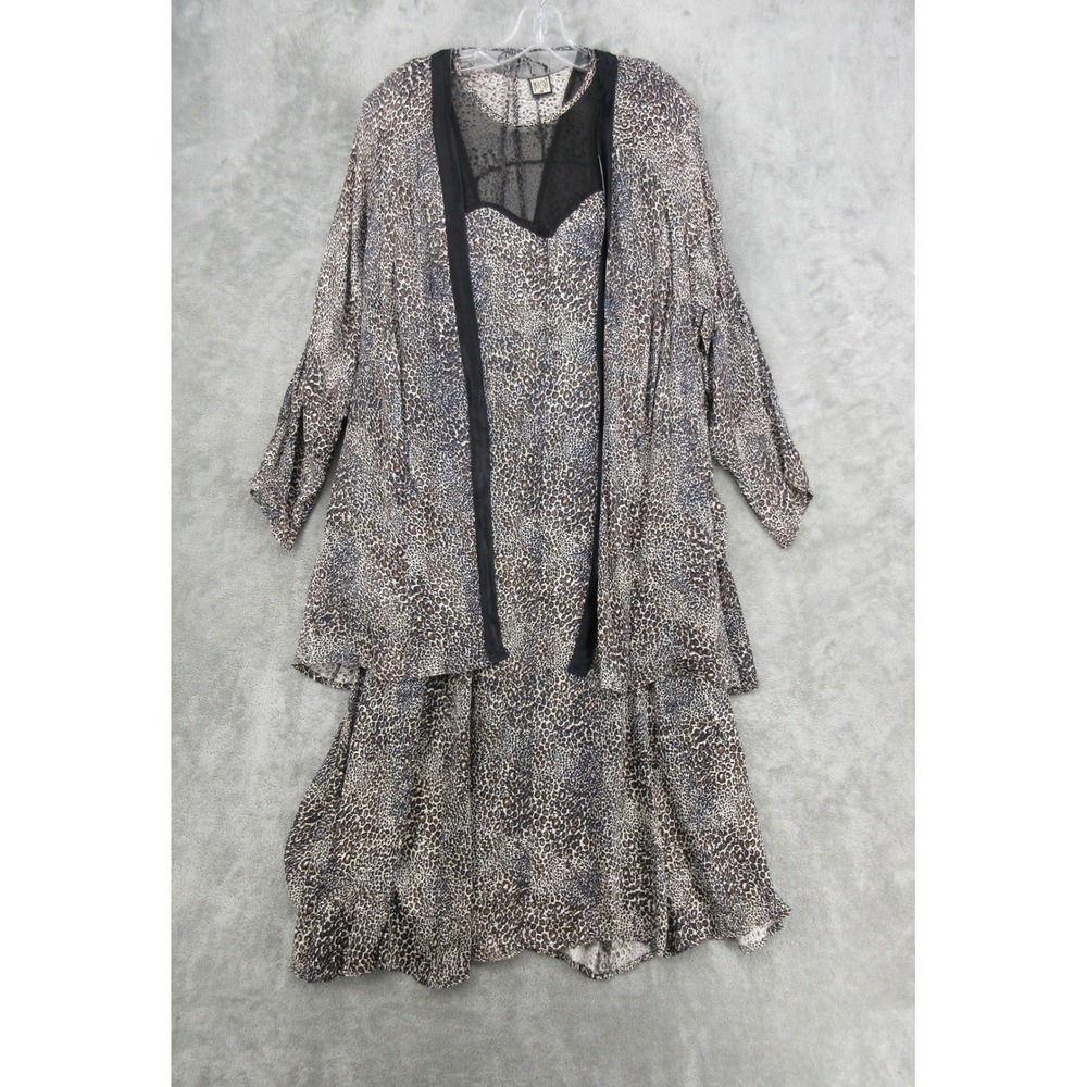 Nash Dress Womens‎ Size Medium Leopard Print Sheer Mesh Boxy Relaxed Statement